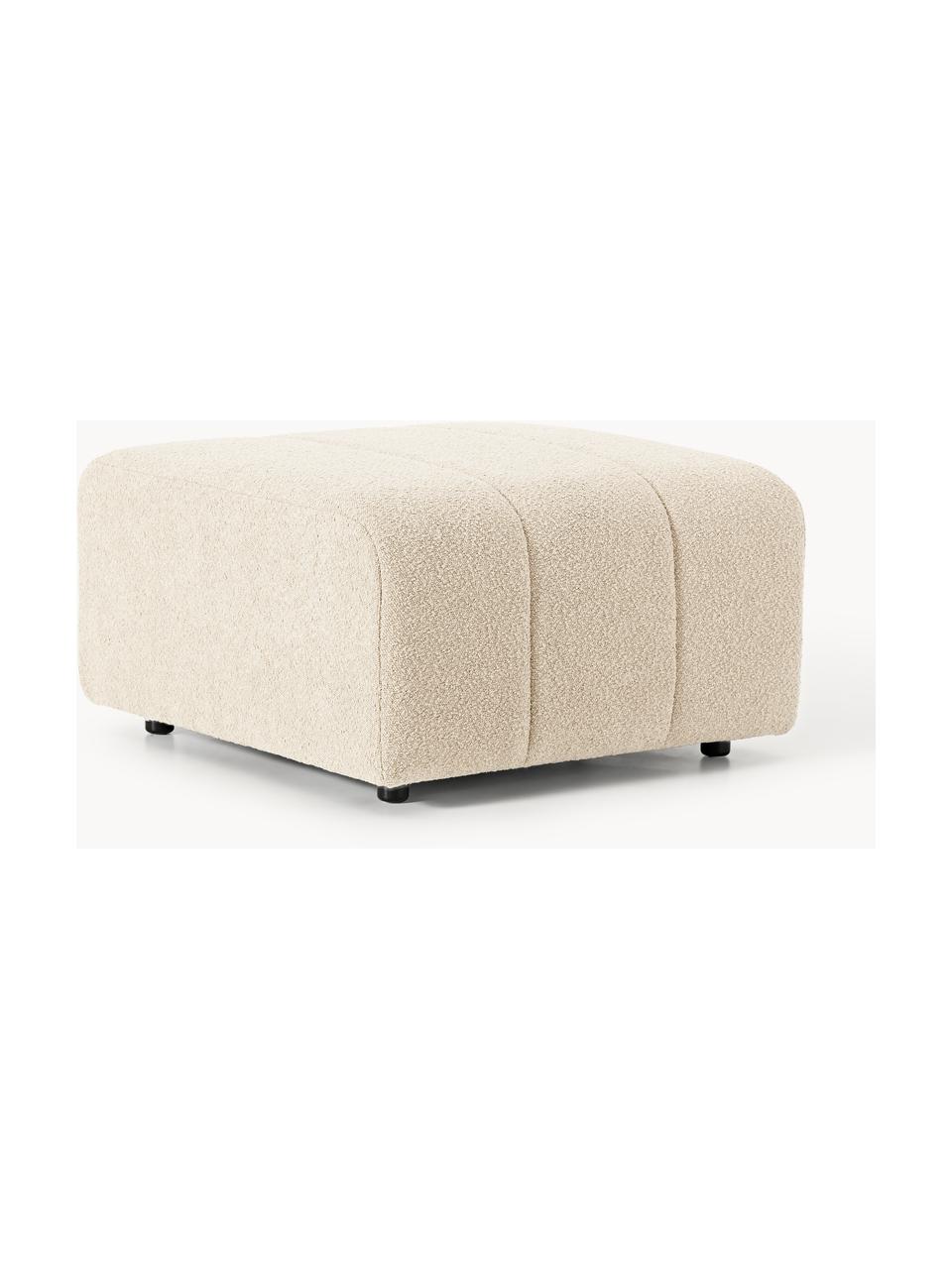 Pouf en bouclette Lena, Bouclette beige clair, larg. 78 x prof. 75 cm