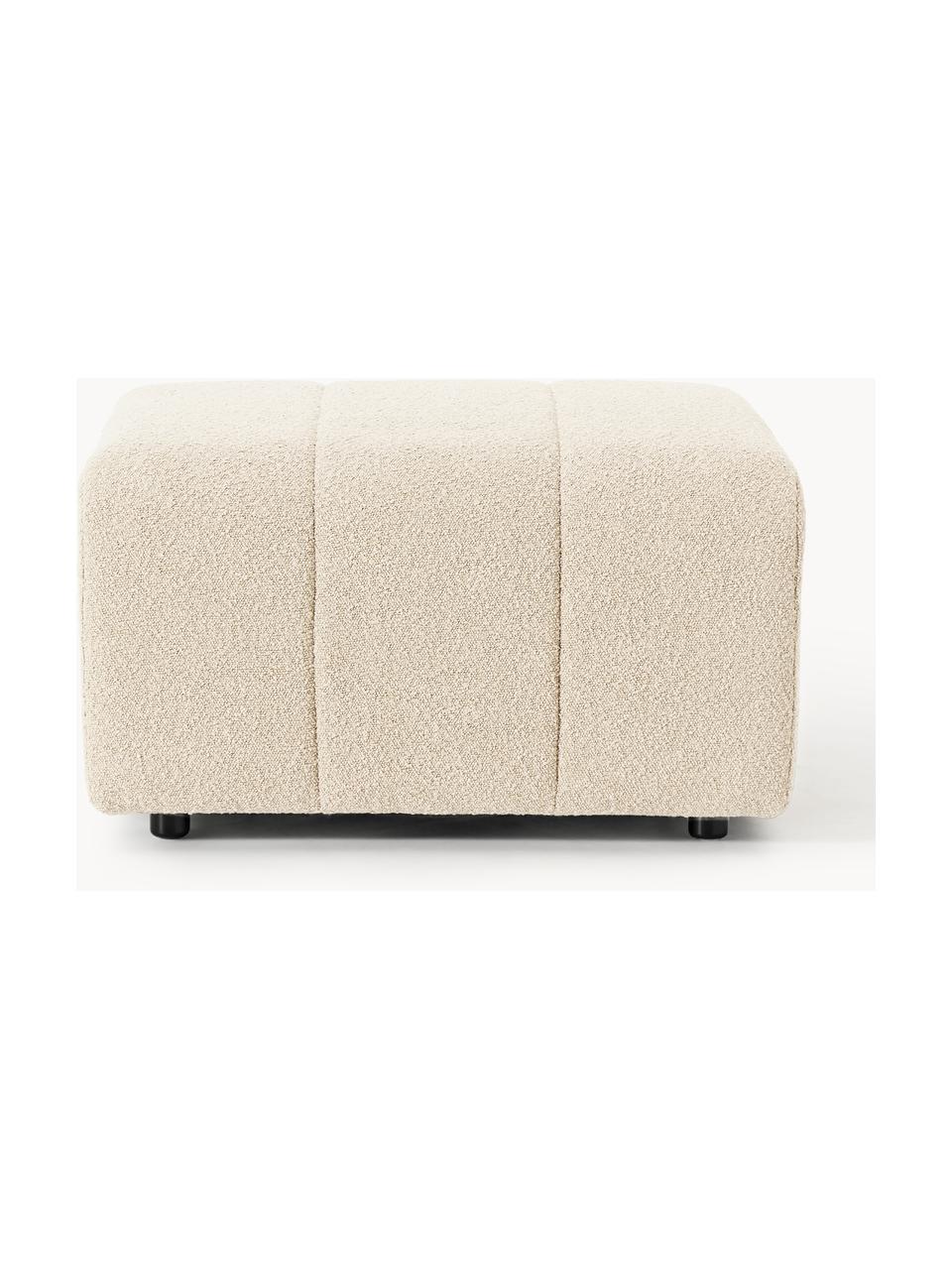 Bouclé-Sofa-Hocker Lena, Bezug: Bouclé (93 % Polyester, 6, Gestell: Buchenholz, Spanplatte, H, Füße: Kunststoff, Bouclé Hellbeige, B 78 x T 75 cm