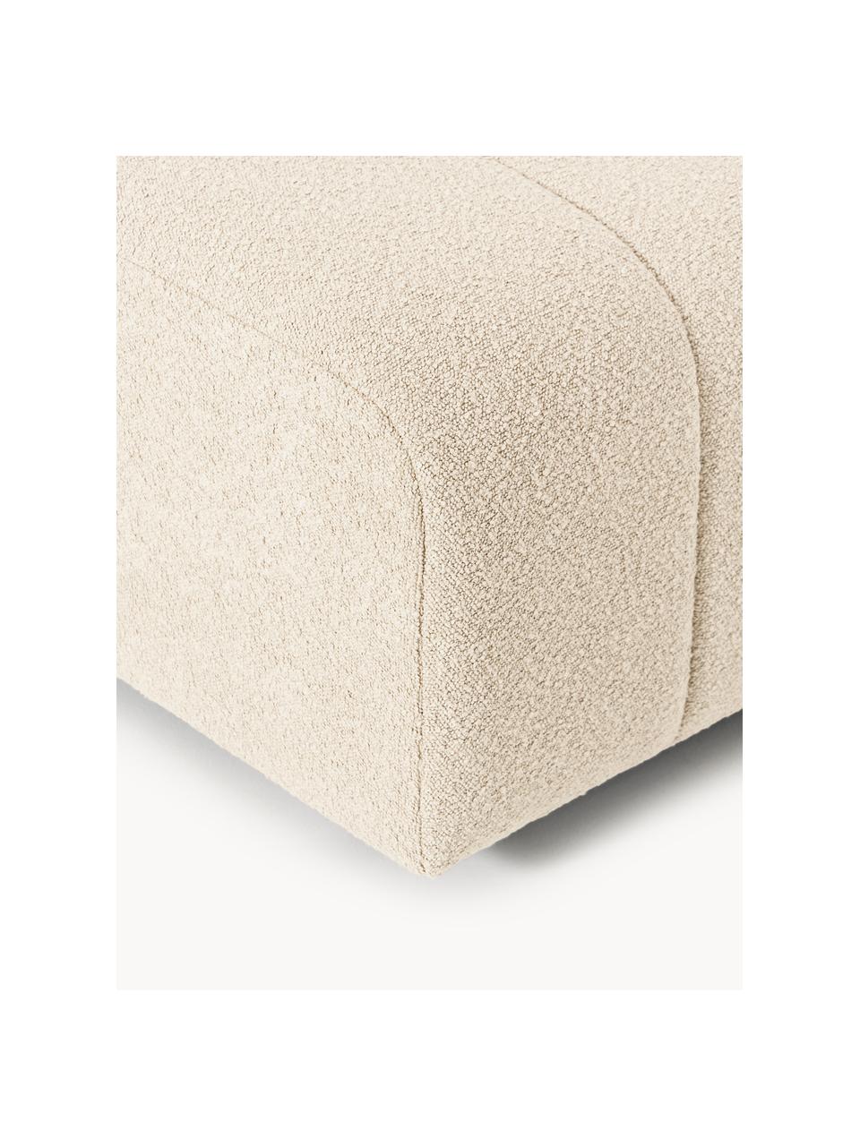 Bouclé-Sofa-Hocker Lena, Bezug: Bouclé (93 % Polyester, 6, Gestell: Buchenholz, Spanplatte, H, Füße: Kunststoff, Bouclé Hellbeige, B 78 x T 75 cm