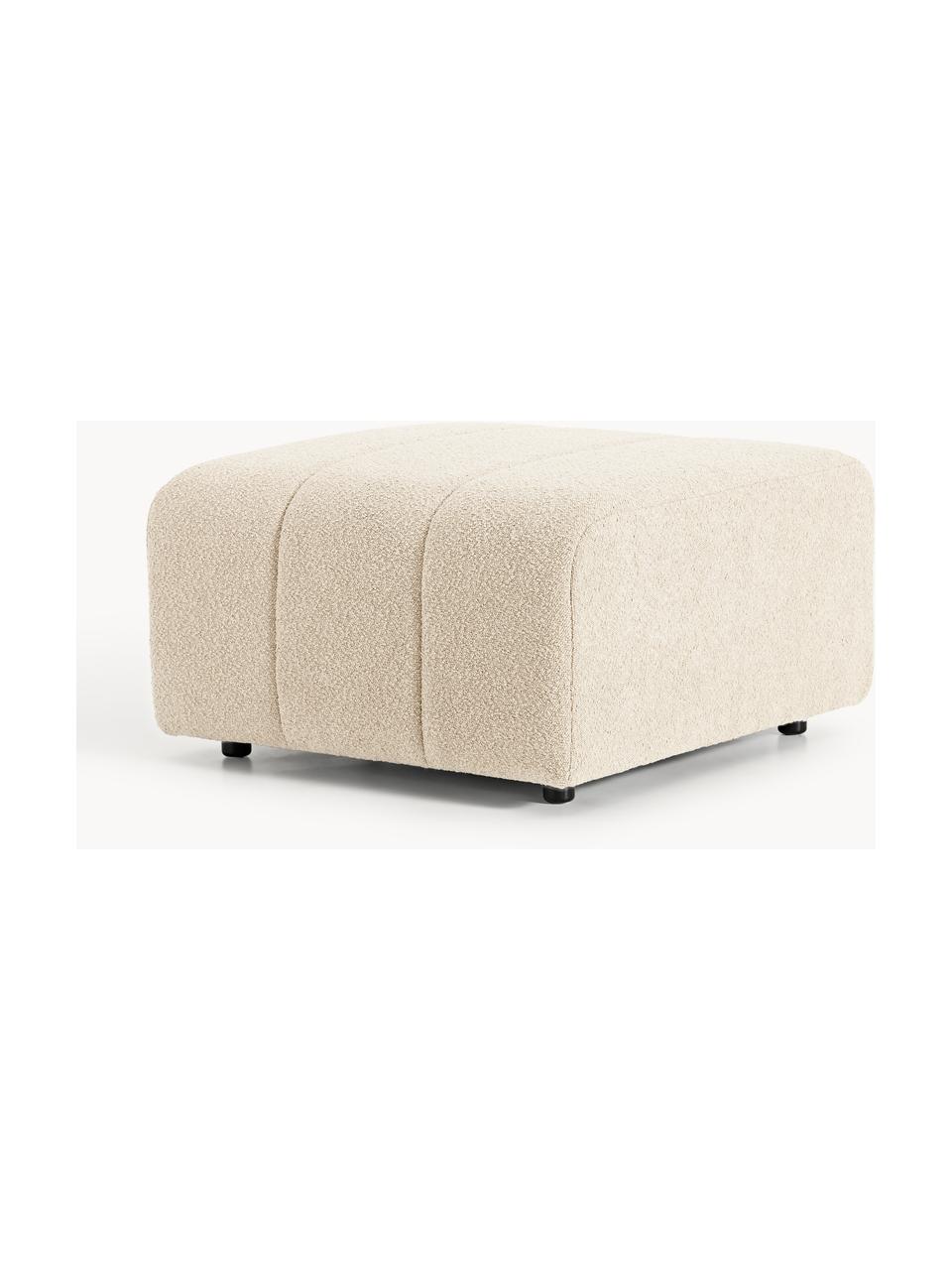 Bouclé-Sofa-Hocker Lena, Bezug: Bouclé (93 % Polyester, 6, Gestell: Buchenholz, Spanplatte, H, Füße: Kunststoff, Bouclé Hellbeige, B 78 x T 75 cm