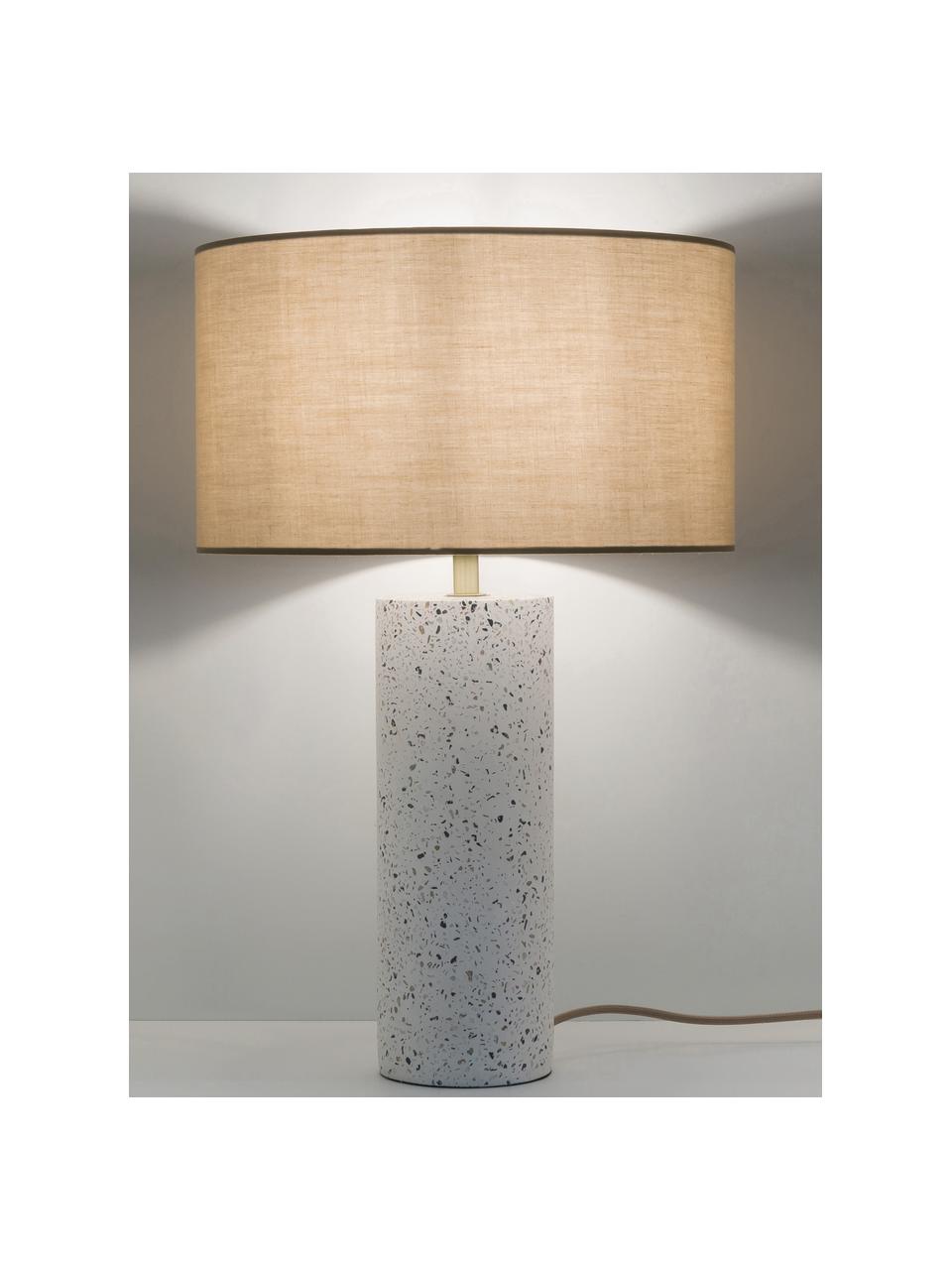 Grande lampe à poser avec pied en béton Mosaik, Vieux rose, blanc, Ø 33 x haut. 50 cm