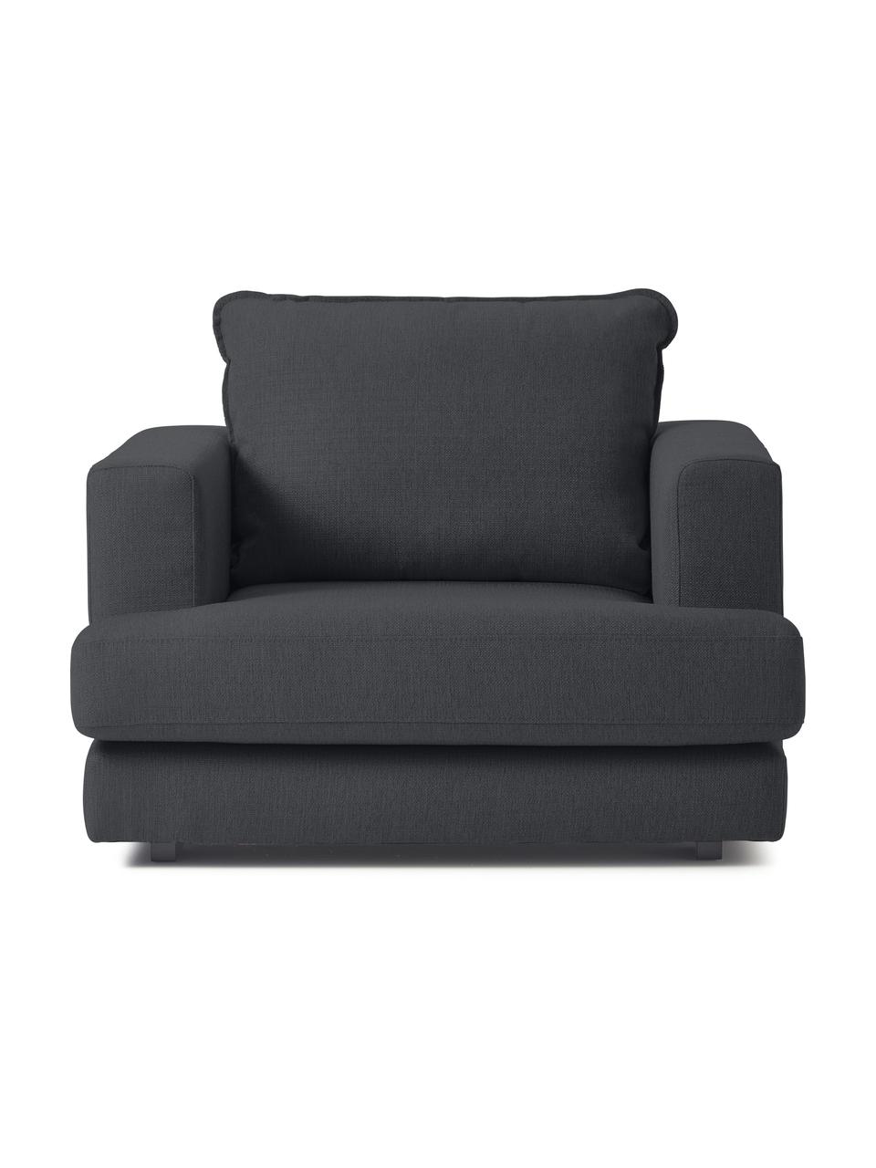 Sessel Tribeca, Bezug: 100 % Polyester Der hochw, Gestell: Massives Kiefernholz, Beine: Massives Buchenholz, lack, Webstoff Anthrazit, B 110 x T 96 cm
