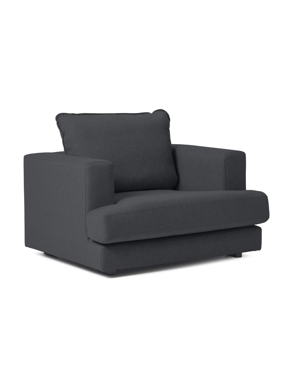 Sessel Tribeca, Bezug: 100 % Polyester Der hochw, Gestell: Massives Kiefernholz, Beine: Massives Buchenholz, lack, Webstoff Anthrazit, B 110 x T 96 cm