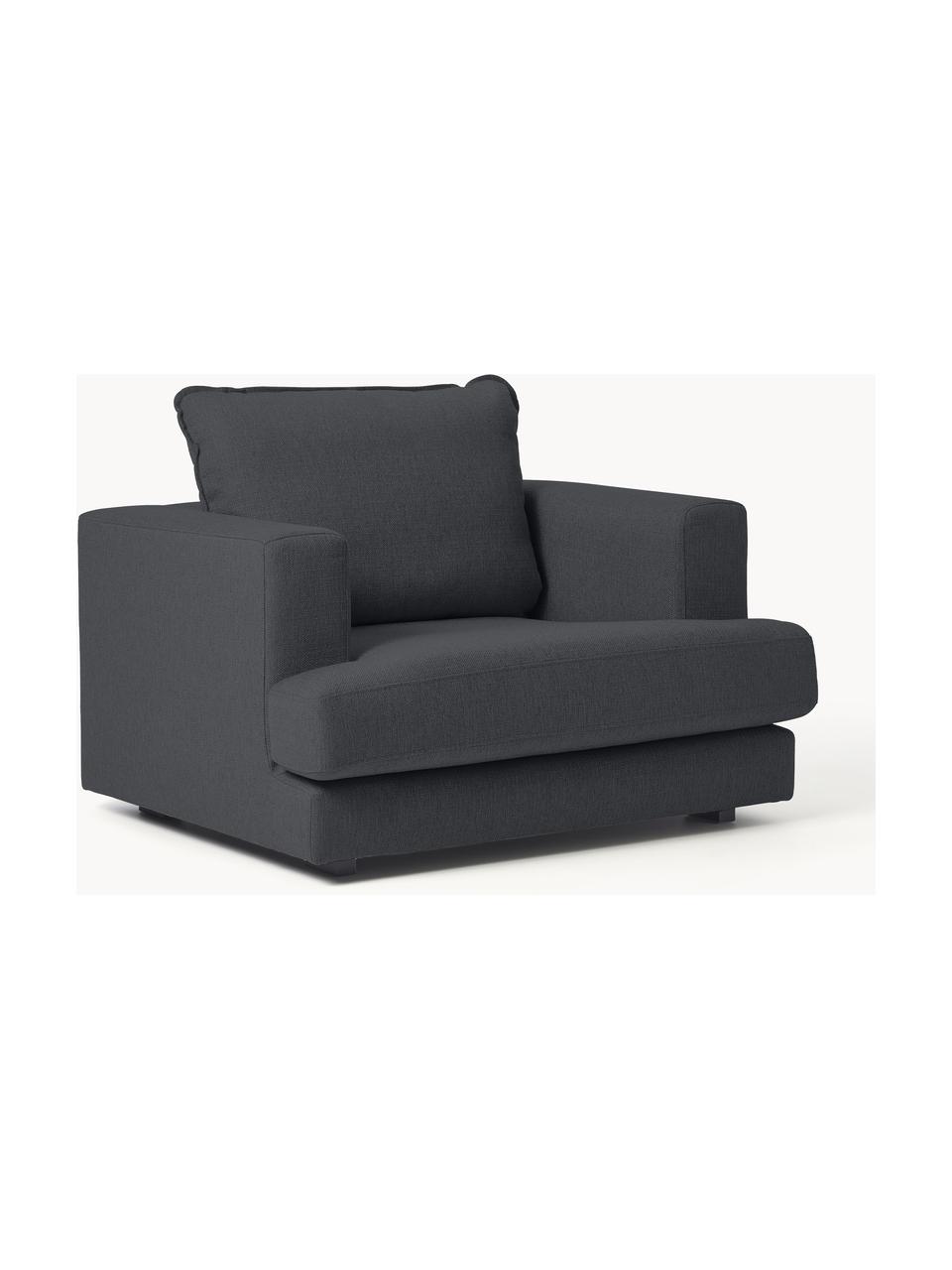 Fauteuil Tribeca, Tissu anthracite, larg. 110 x long. 96 cm