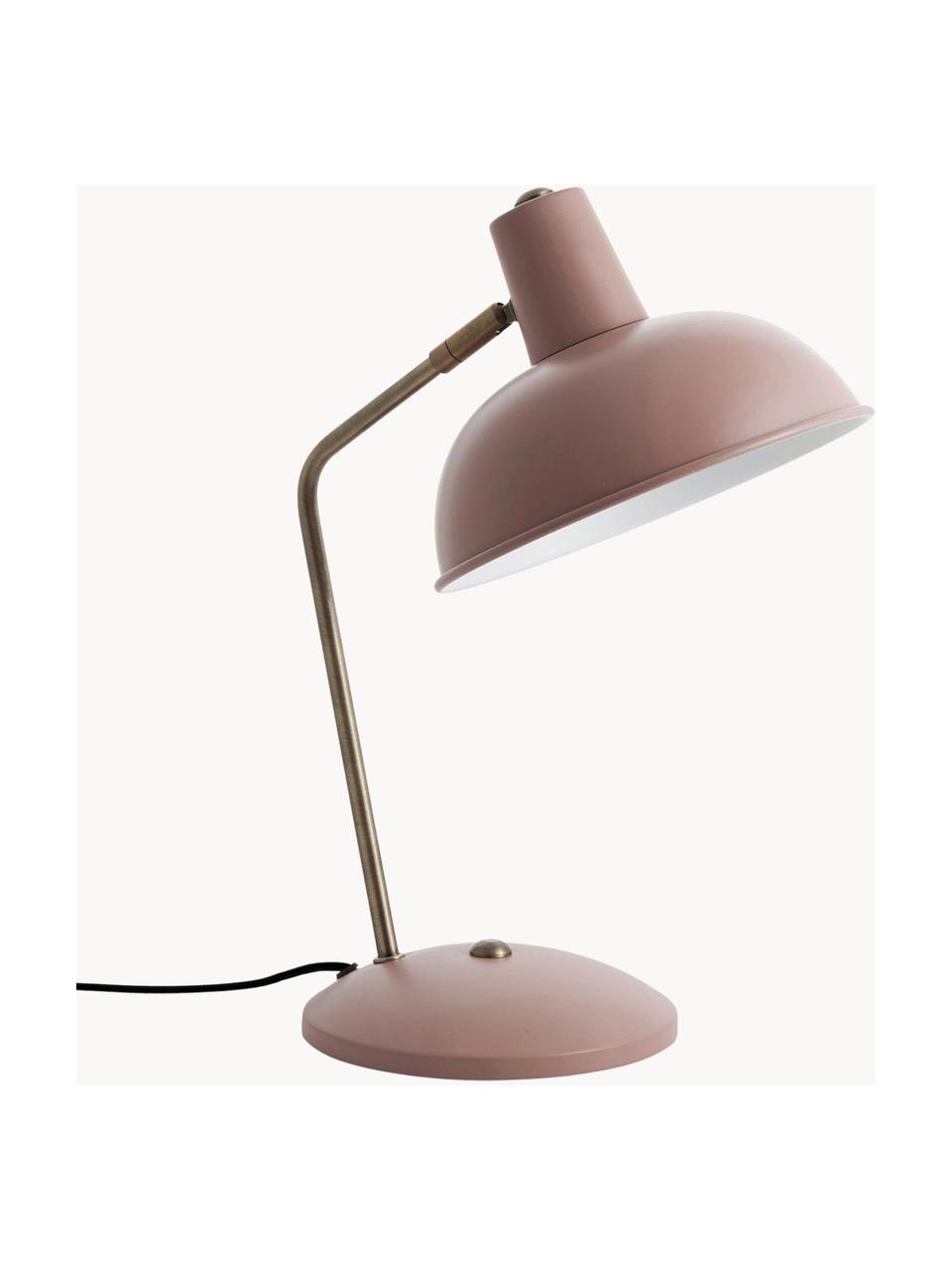 Lampe de bureau rétro Hood, Rose, doré, larg. 20 x haut. 38 cm