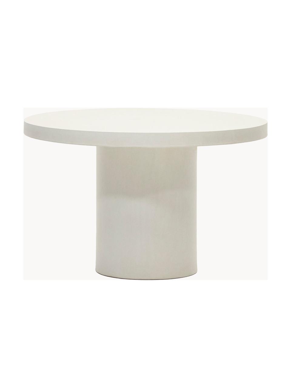 Table de jardin ronde Aiguablava, tailles variées, Ciment, Blanc cassé, Ø 120 x haut. 75 cm