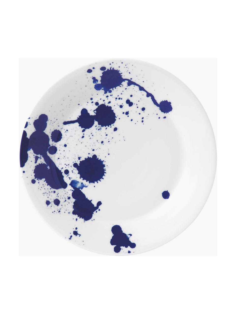 Plato postre de porcelana Pacific Blue, Porcelana, Abstracto, Ø 24 cm