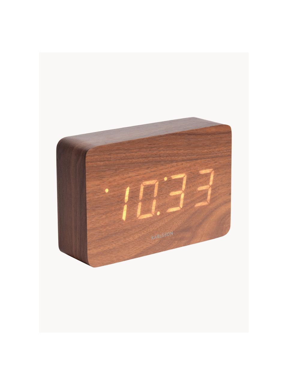 LED-Wecker Square mit USB-Anschluss, Holzfurnier, Holz, B 15 x H 10 cm