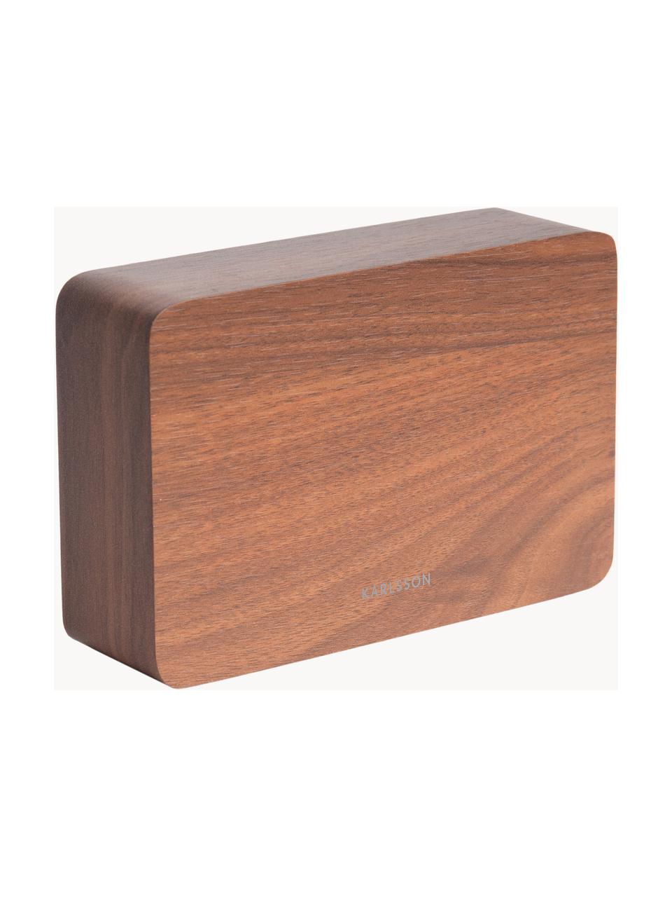 Réveil LED avec port USB Square, Placage en bois, Bois, larg. 15 x haut. 10 cm