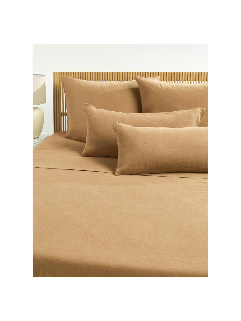 Sábana encimera de lino lavado Airy, 100% lino con certificado European Flax
Densidad de hilo 165 TC

El lino es una fibra natural que se caracteriza por su transpirabilidad, durabilidad y suavidad. El lino es un material refrescante, absorbe la humedad intercambiándola con el ambiente, que lo hace ideal para las temperaturas altas.

El material utilizado en este producto ha sido probado contra sustancias nocivas y está certificado según STANDARD 100 por OEKO-TEX®, 137, CITEVE., Marrón claro, Cama 150/160 cm (240 x 280 cm)