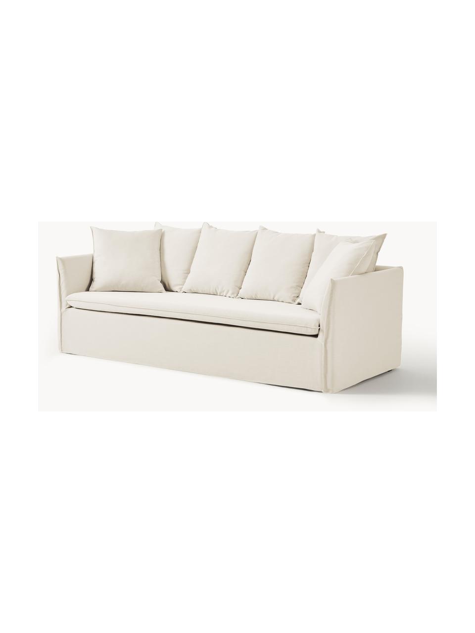 Sofa Mila (3-Sitzer), Bezug: 100% Polyester Der hochwe, Gestell: Kieferholz, Faserplatte, , Webstoff Beige, B 220 x T 93 cm