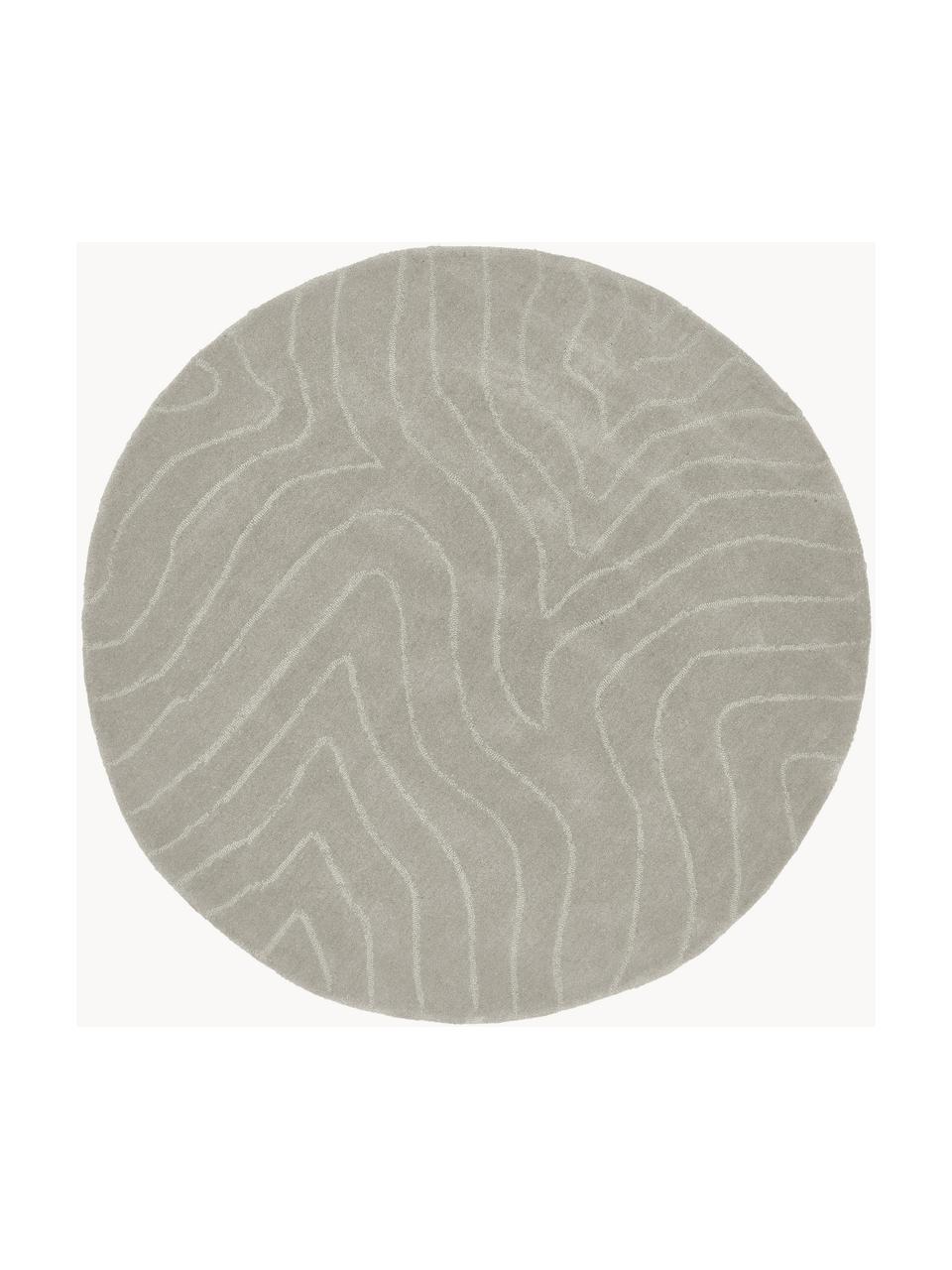 Okrągły ręcznie tuftowany dywan z wełny Aaron, Greige, Ø 120 cm (Rozmiar S)