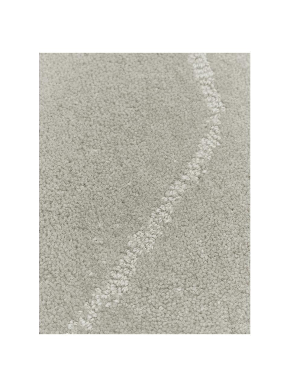 Kulatý ručně všívaný vlněný koberec Aaron, Greige, Ø 120 cm (velikost S)