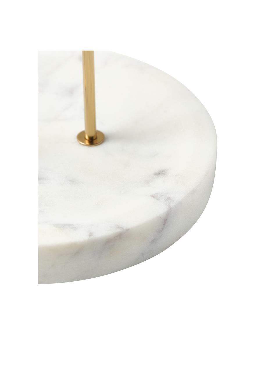 Schmuckhalter Selina mit Marmor-Sockel, Gestell: Metall, Sockel: Marmor, Weiß, marmoriert, Gold, B 20 x H 32 cm