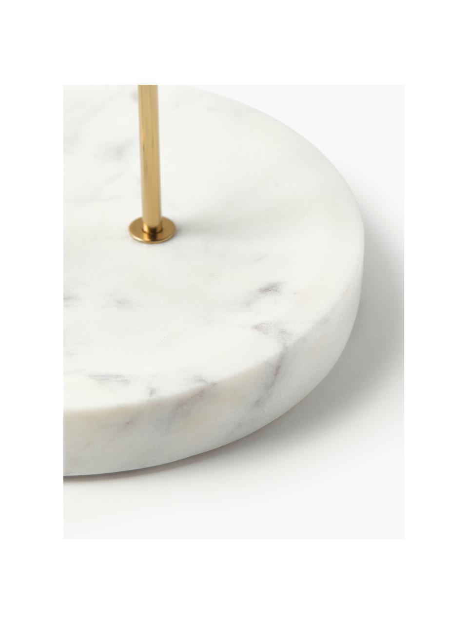 Schmuckhalter Selina mit Marmor-Sockel, Gestell: Metall, Sockel: Marmor, Weiß, marmoriert, Gold, B 20 x H 32 cm