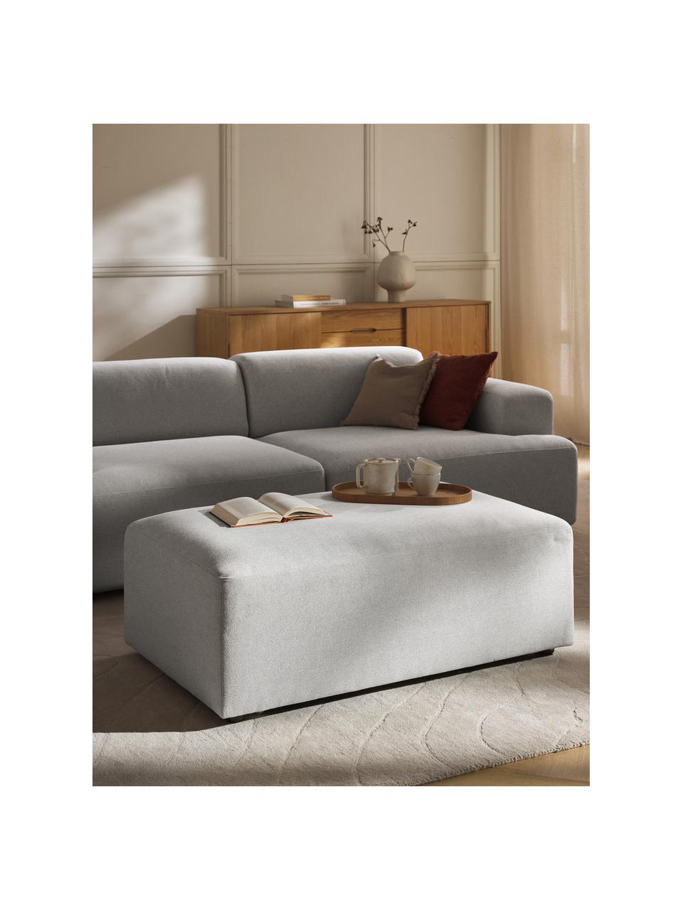 Puf reposapiés grande Melva, 116 x 72 cm, Tapizado: 100% poliéster Alta resis, Estructura: madera de pino y abeto ma, Patas: plástico Este producto es, Tejido gris claro, An 116 x F 72 cm