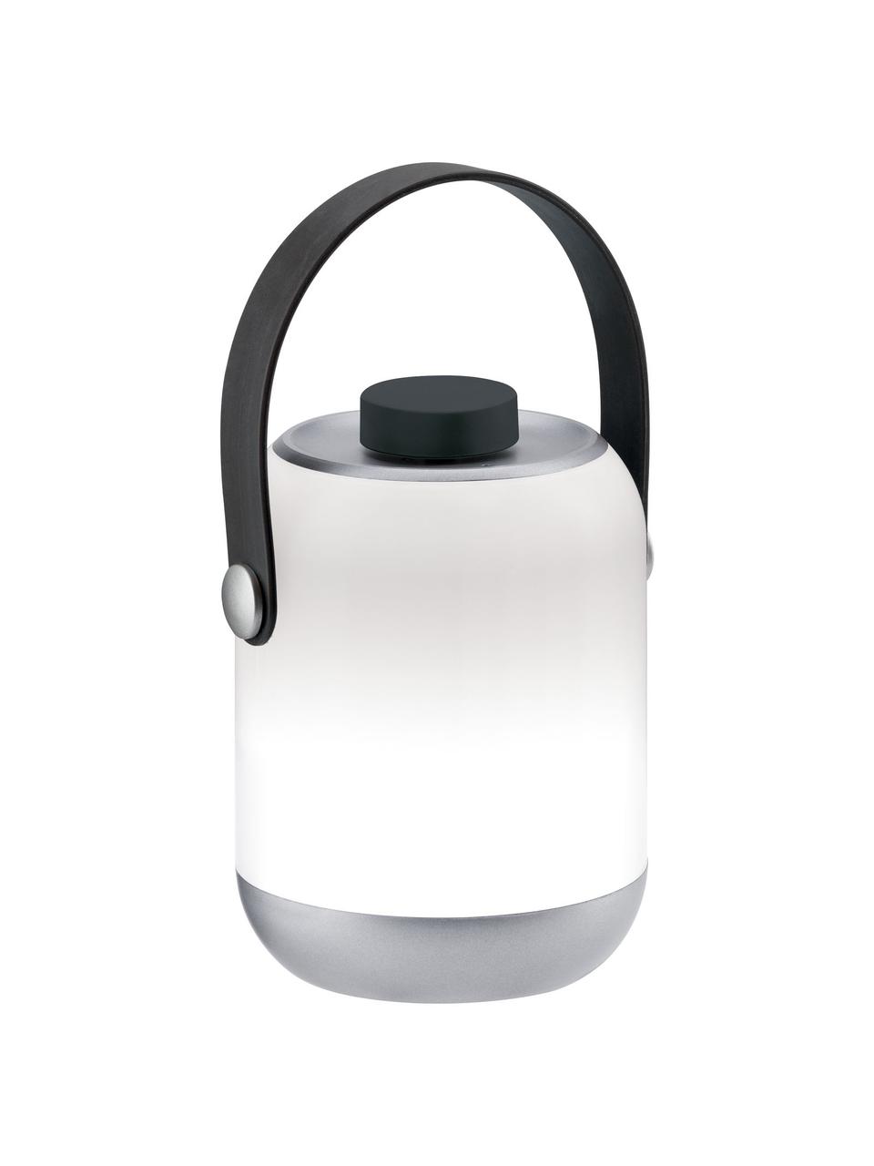 Lampada da tavolo da esterno mobile dimmerabile Clutch, Paralume: plastica, Manico: plastica, Bianco, grigio, Ø 9 x Alt. 12 cm