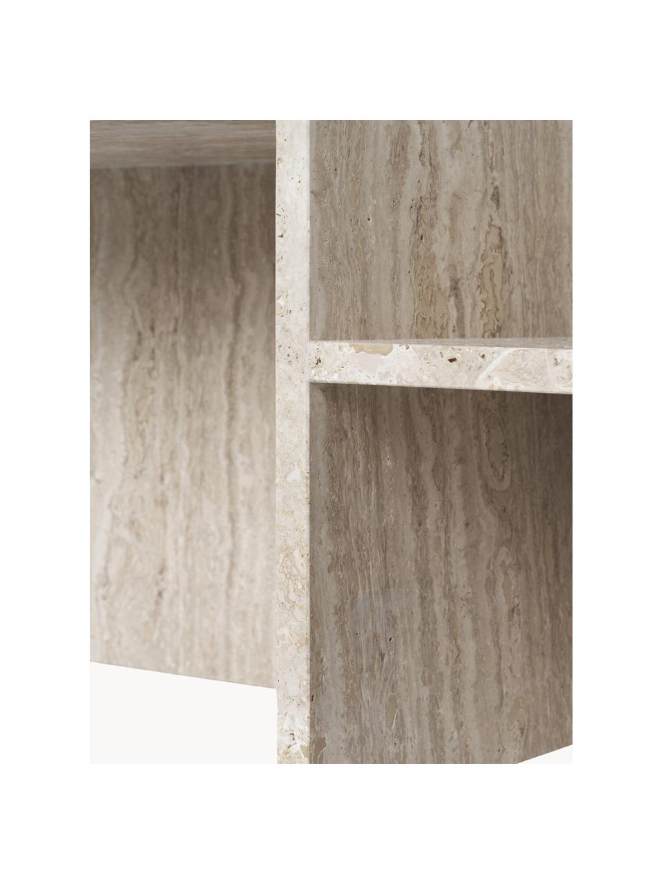 Table basse en travertin Distinct, Travertin, Travertin beige, larg. 100 x prof. 55 cm