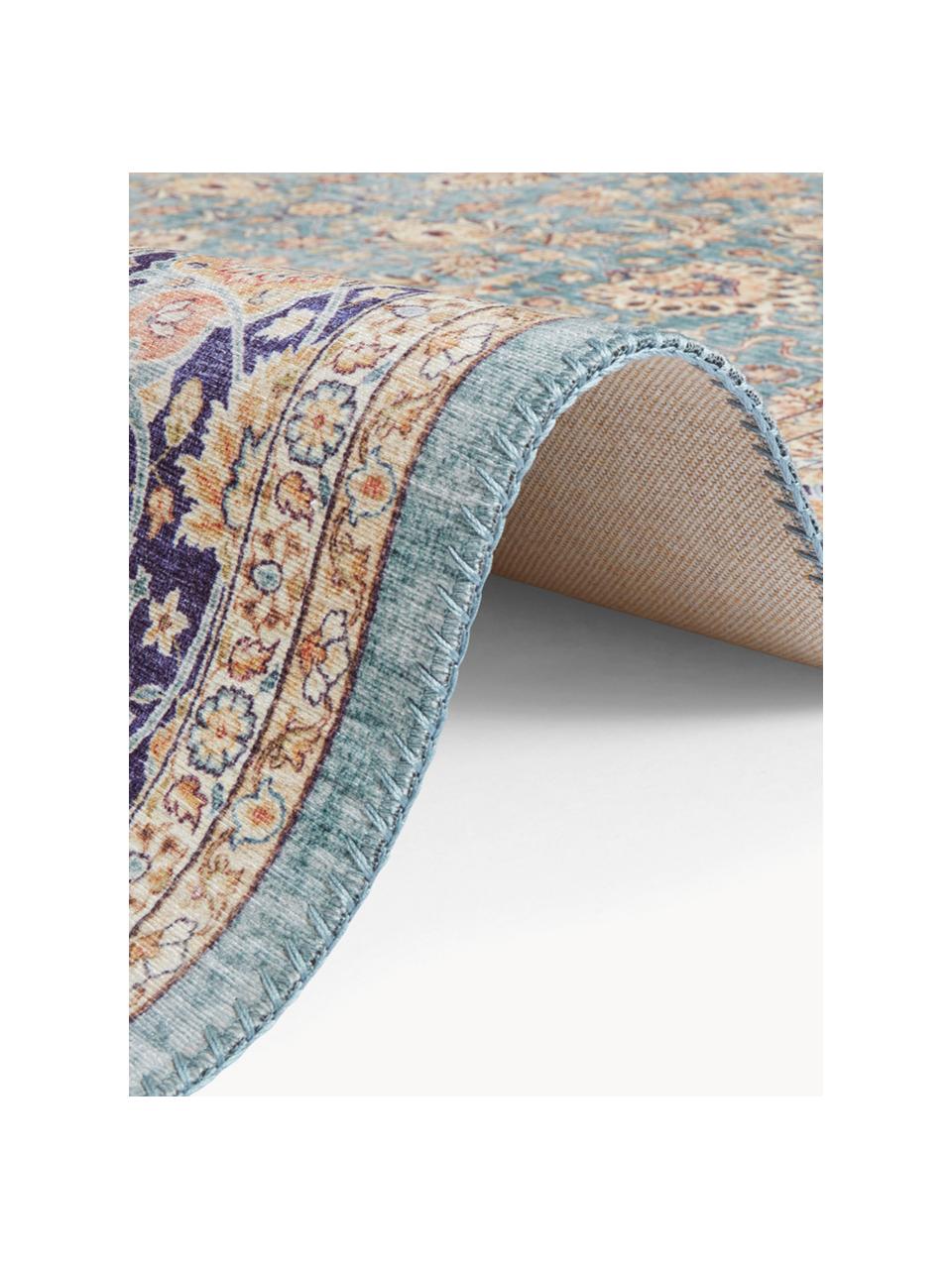 Teppich Keshan Maschad, 100 % Polyester, Türkis, Bunt, B 80 x L 150 cm (Grösse XS)