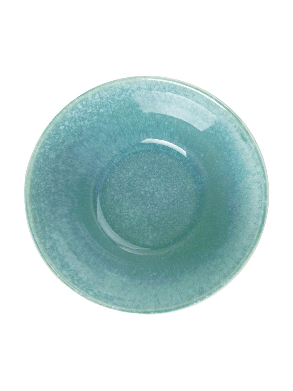 Bol à muesli artisanal grès turquoise avec émail Anthia, 2 pièces, Grès cérame, Turquoise, Ø 15 x haut. 8 cm