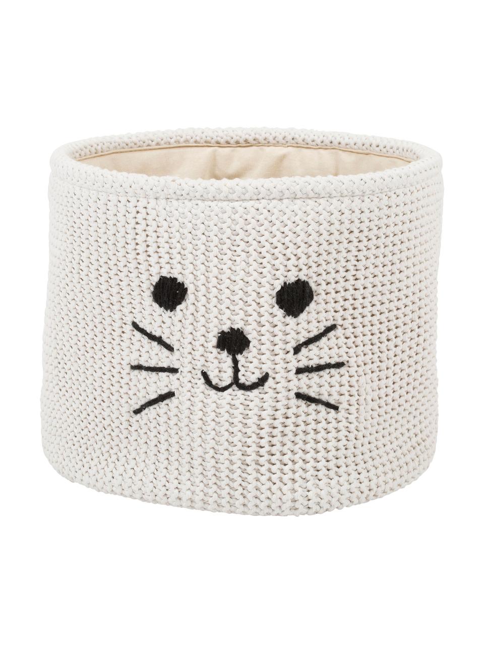 Cesta Chaton, 100% algodón, Negro, blanco, Ø 32 x Al 27