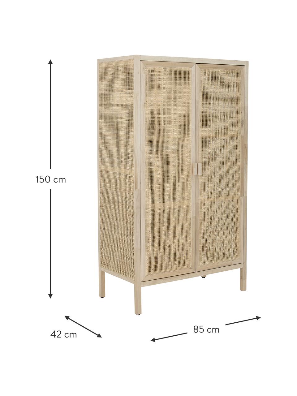 Armadio piccolo Marrika, Legno di Gmelina, Larg. 85 x Alt. 150 cm