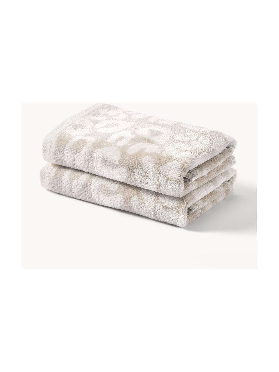 Asciugamano Leo, varie misure, Beige, bianco latte, Asciugamano, Larg. 50 x Lung. 100 cm