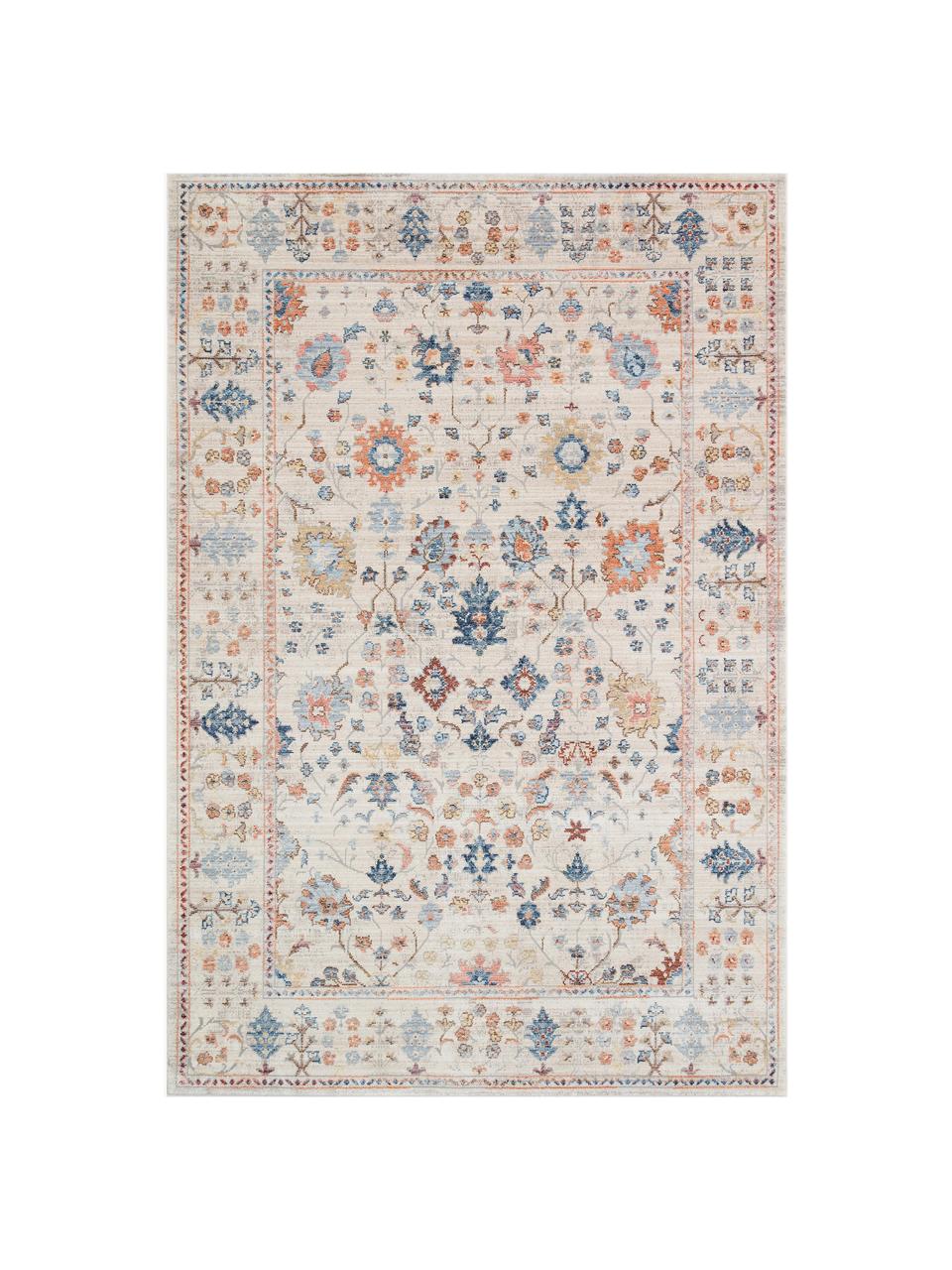 Kurzflor-Teppich Heritage mit bunten Ornamenten, Flor: 100% Polyester, Hellbeige, Bunt, B 160 x L 236 cm (Größe M)