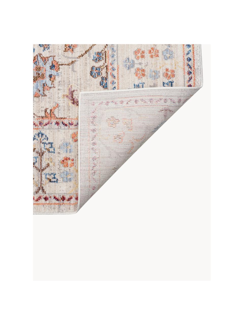 Kurzflor-Teppich Heritage mit bunten Ornamenten, Flor: 100% Polyester, Hellbeige, Bunt, B 160 x L 236 cm (Größe M)