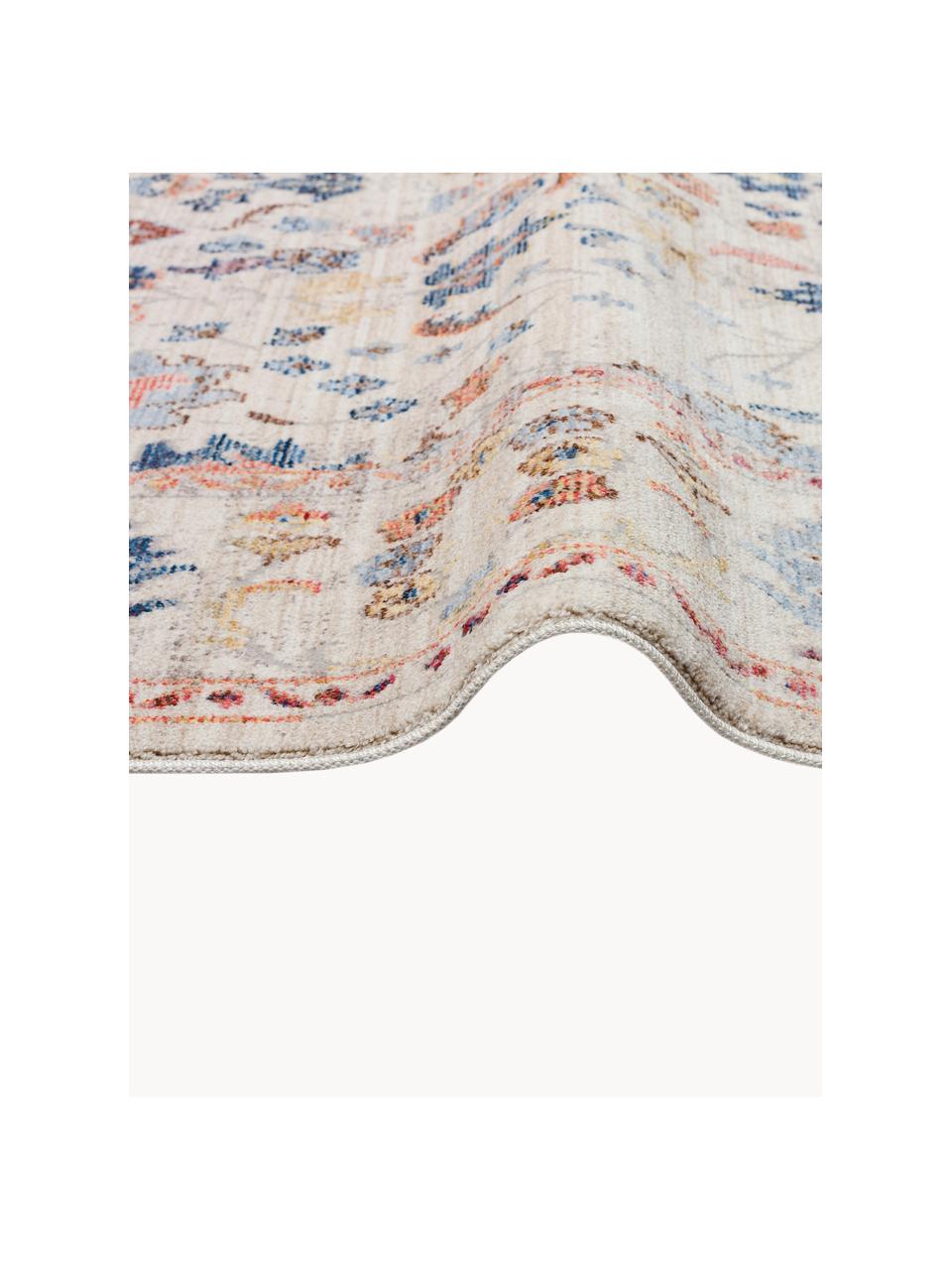 Kurzflor-Teppich Heritage mit bunten Ornamenten, Flor: 100% Polyester, Hellbeige, Bunt, B 160 x L 236 cm (Größe M)