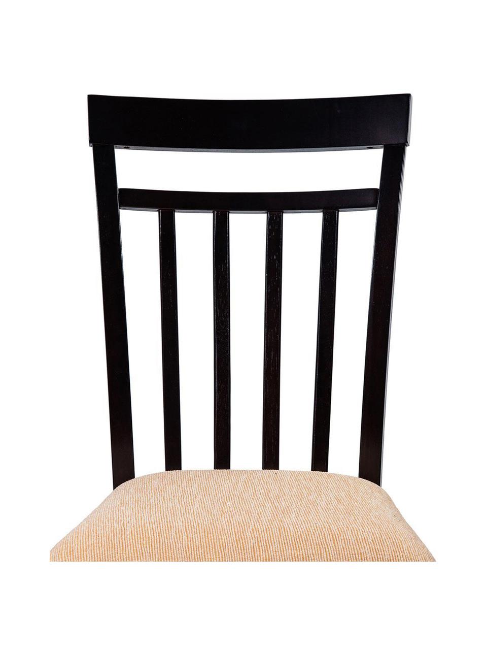 Silla tapizada Sofia, Estructura: madera, Tapizado: poliéster, Negro, beige, An 44 x Al 95 cm