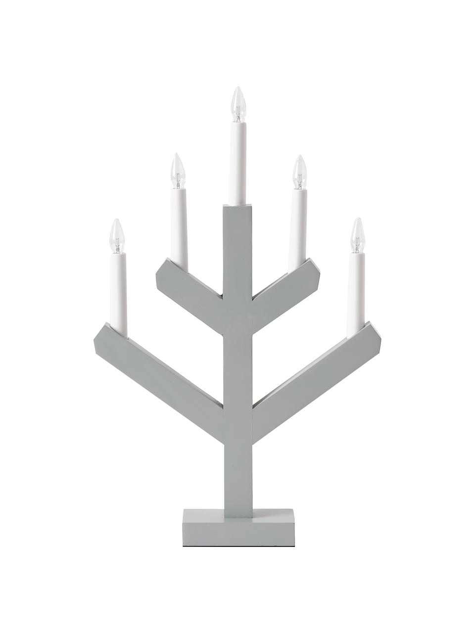 Lampada da finestra in legno con candele LED Vinga, Grigio, bianco, Larg. 32 x Alt. 50 cm