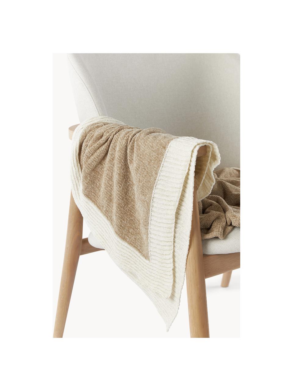 Ženilková deka Demi, 100 %  bavlna, Svetlobéžová, krémovobiela, Š 130 x D 170 cm