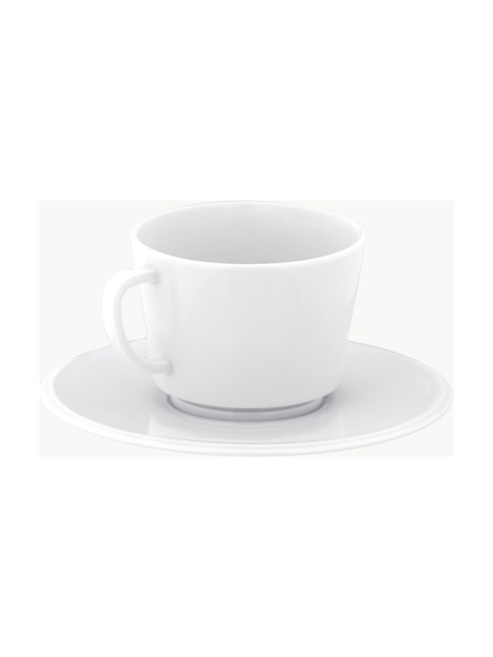 Ručne vyrobené porcelánové šálky na espresso s podšálkami Vitruv, 2 ks, Porcelán, Biela, Ø 9 x V 6 cm, 100 ml