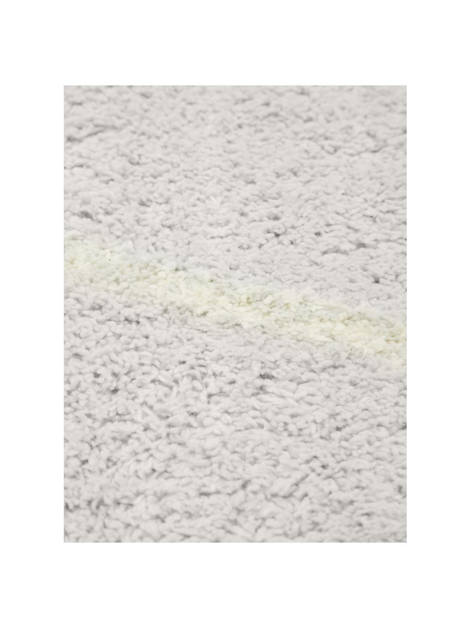 Ręcznie tuftowany dywan z bawełny z frędzlami Asisa, Szary, odcienie żółtego, S 80 x D 150 cm (Rozmiar XS)