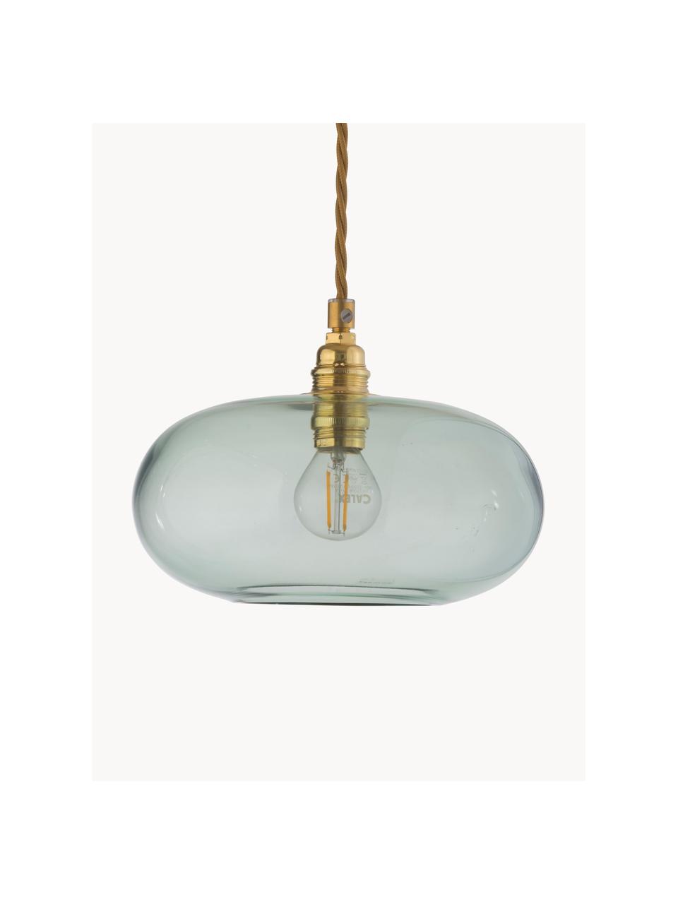 Kleine hanglamp Horizon, mondgeblazen, Lampenkap: mondgeblazen glas, Grijs, goudkleurig, Ø 21 x H 14 cm