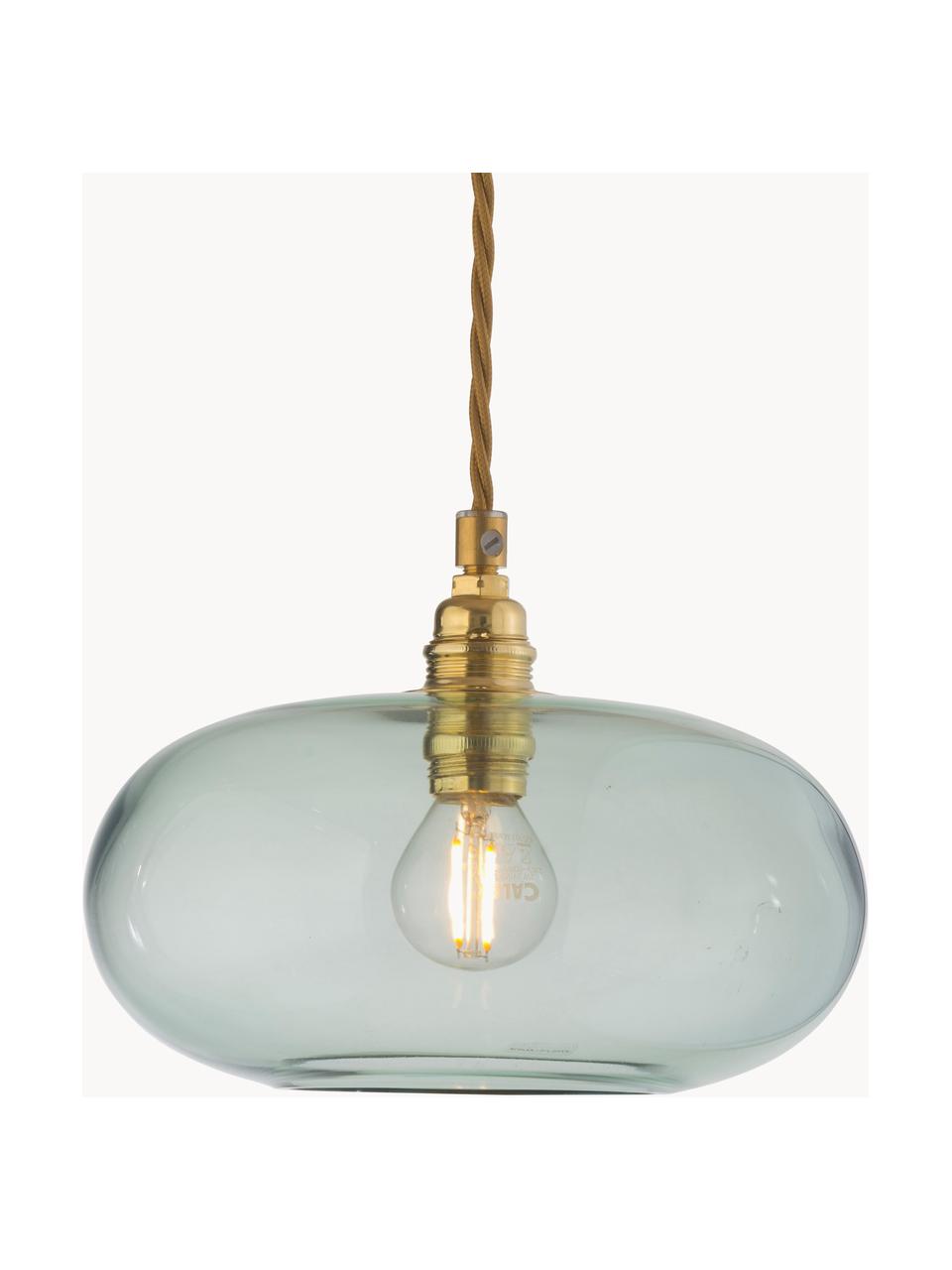 Kleine hanglamp Horizon, mondgeblazen, Lampenkap: mondgeblazen glas, Grijs, goudkleurig, Ø 21 x H 14 cm