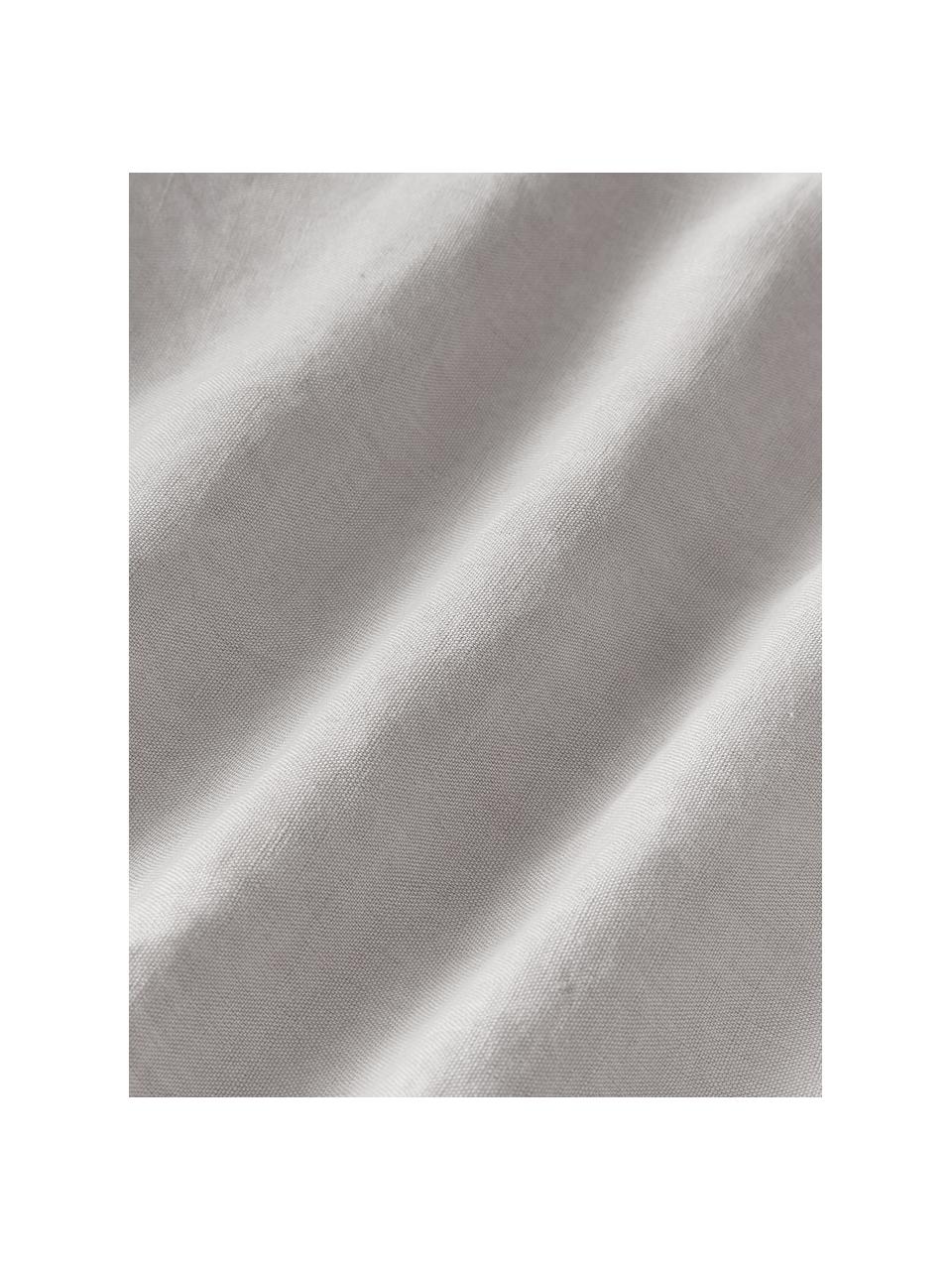 Drap-housse en lin délavé pour surmatelas Airy, Gris, larg. 90 x long. 200 cm, haut. 15 cm