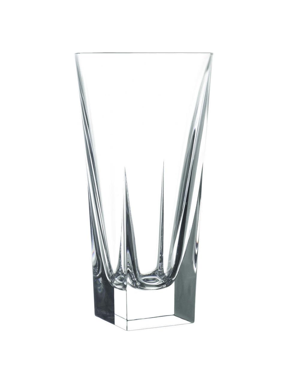 Set van 6 longdrinkglazen Fusion met reliëf, Glas, Transparant, Ø 8 x H 16 cm, 380 ml