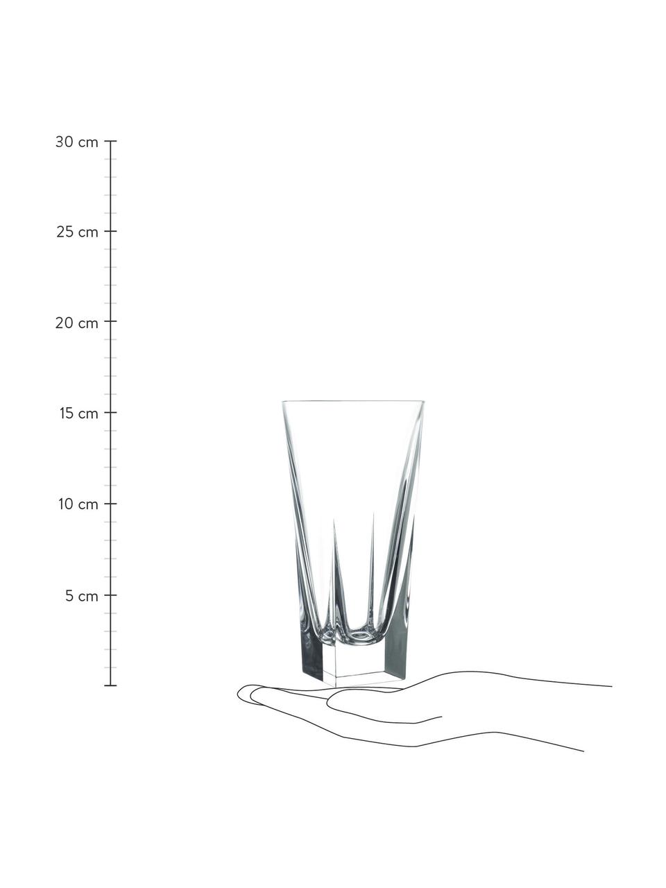 Szklanka do koktajli z reliefem Fusion, 6 szt., Szkło, Transparentny, Ø 8 x W 16 cm, 380 ml