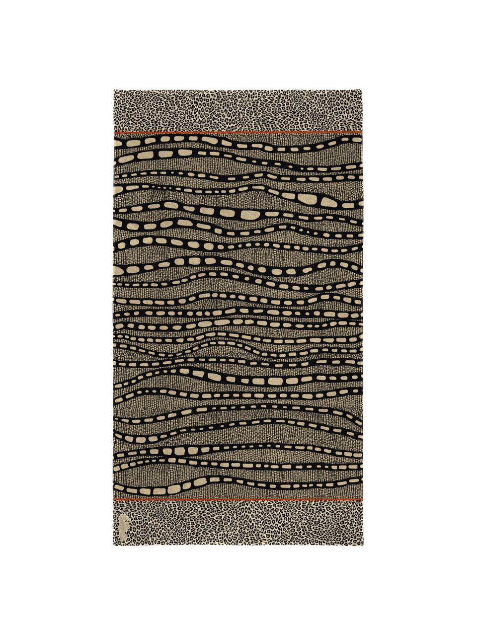 Strandlaken Idris, Fluweel (katoen)
middelzware stofkwaliteit, 420 g/m², Bruintinten, beigetinten, zwart, oranje, 100 x 180 cm