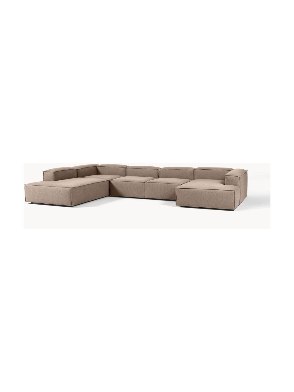 Sofá rinconera modular Lennon, Tapizado: 100% poliéster Alta resis, Estructura: madera contrachapada de p, Patas: plástico Este producto es, Tejido gris pardo, An 418 x F 269 cm, chaise longue derecha