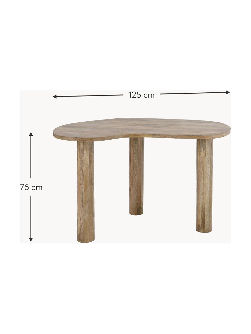 Pracovný stôl z mangového dreva Emilia, Lakované mangové drevo, Mangové drevo, Š 125 x H 86 cm