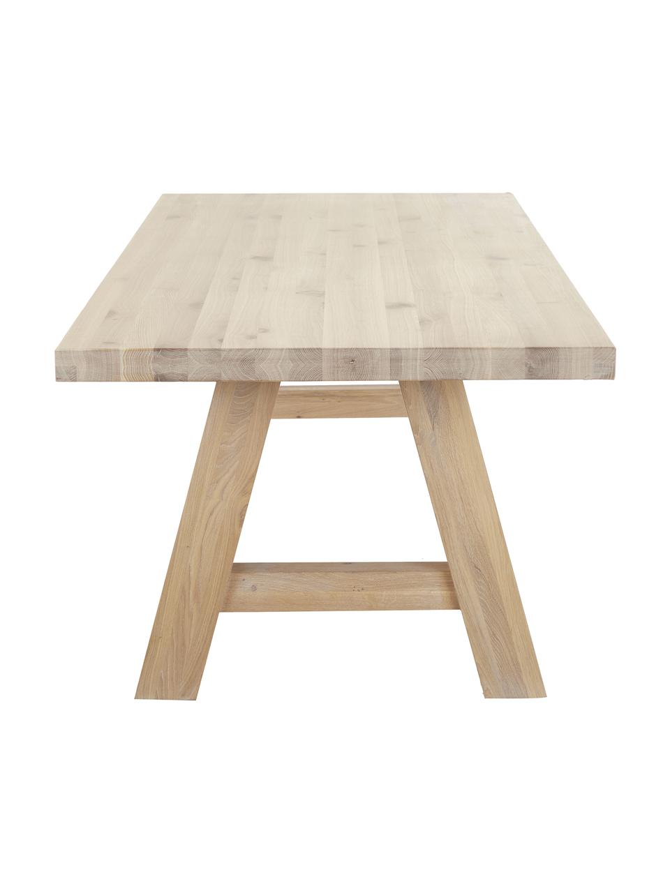 Tavolo in legno di quercia Ashton, in diverse dimensioni, Legno di quercia massiccio leggermente oliato 
100% legno FSC proveniente da foreste sostenibili, Legno di quercia leggermente oliato, Larg. 240 x Prof. 100 cm