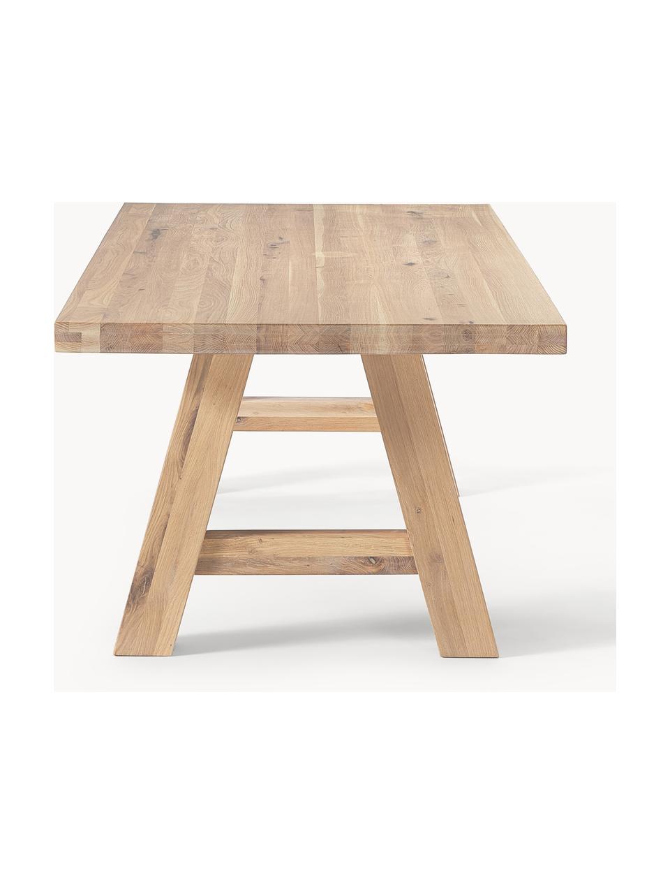 Eettafel Ashton van eikenhout, verschillende formaten, Massief eikenhout, geolied
100% hout uit duurzame bosbouw

Dit product is gemaakt van duurzaam geproduceerd, FSC®-gecertificeerd hout., Licht eikenhout geolied, B 220 x D 100 cm