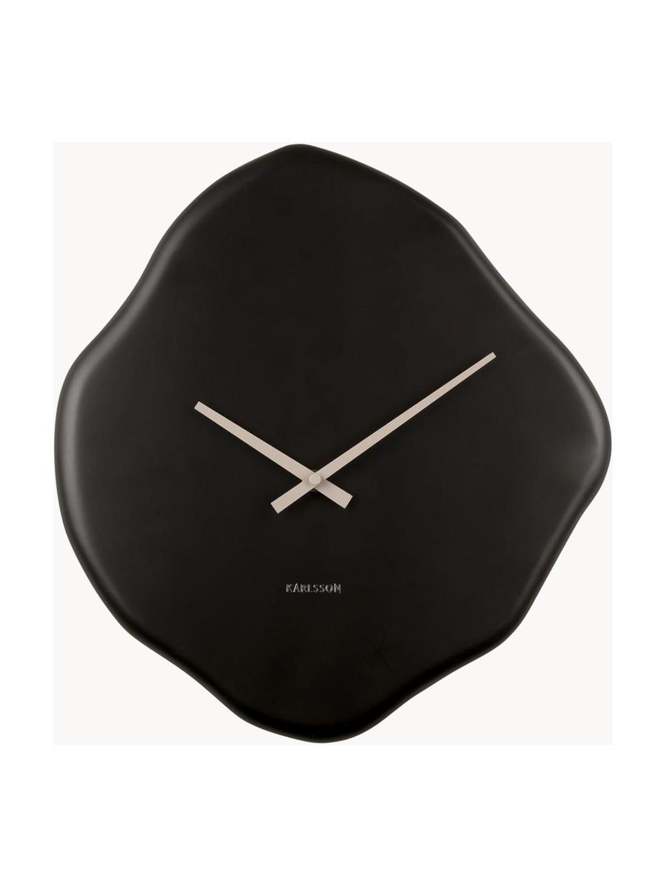 Reloj de pared con forma orgánica Organic Diamond, Poliresina, Negro, An 35 x Al 38 cm