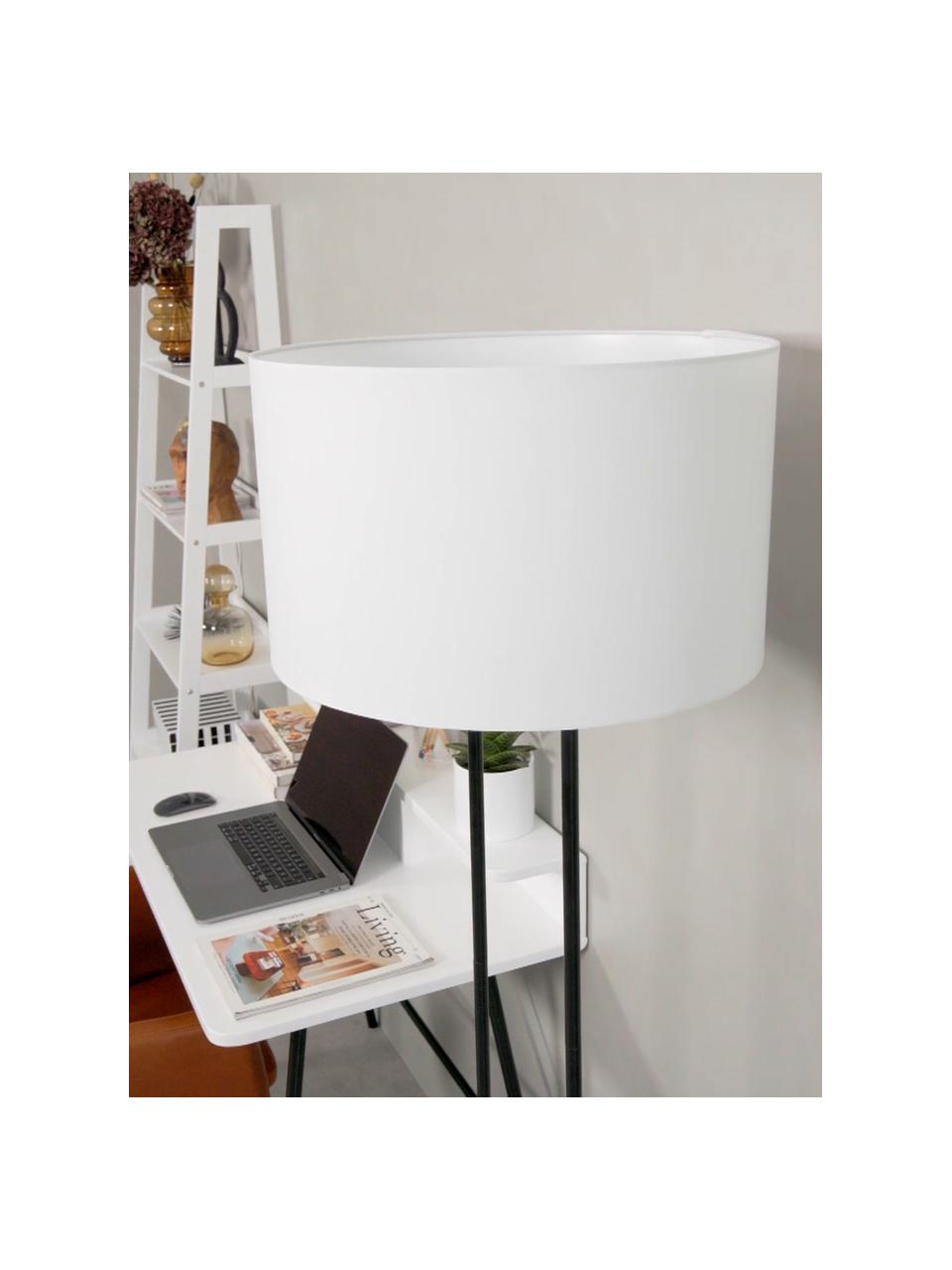 Stojacia lampa s betónovým podstavcom Pipero, Biela, sivá, Ø 45 x V 161 cm
