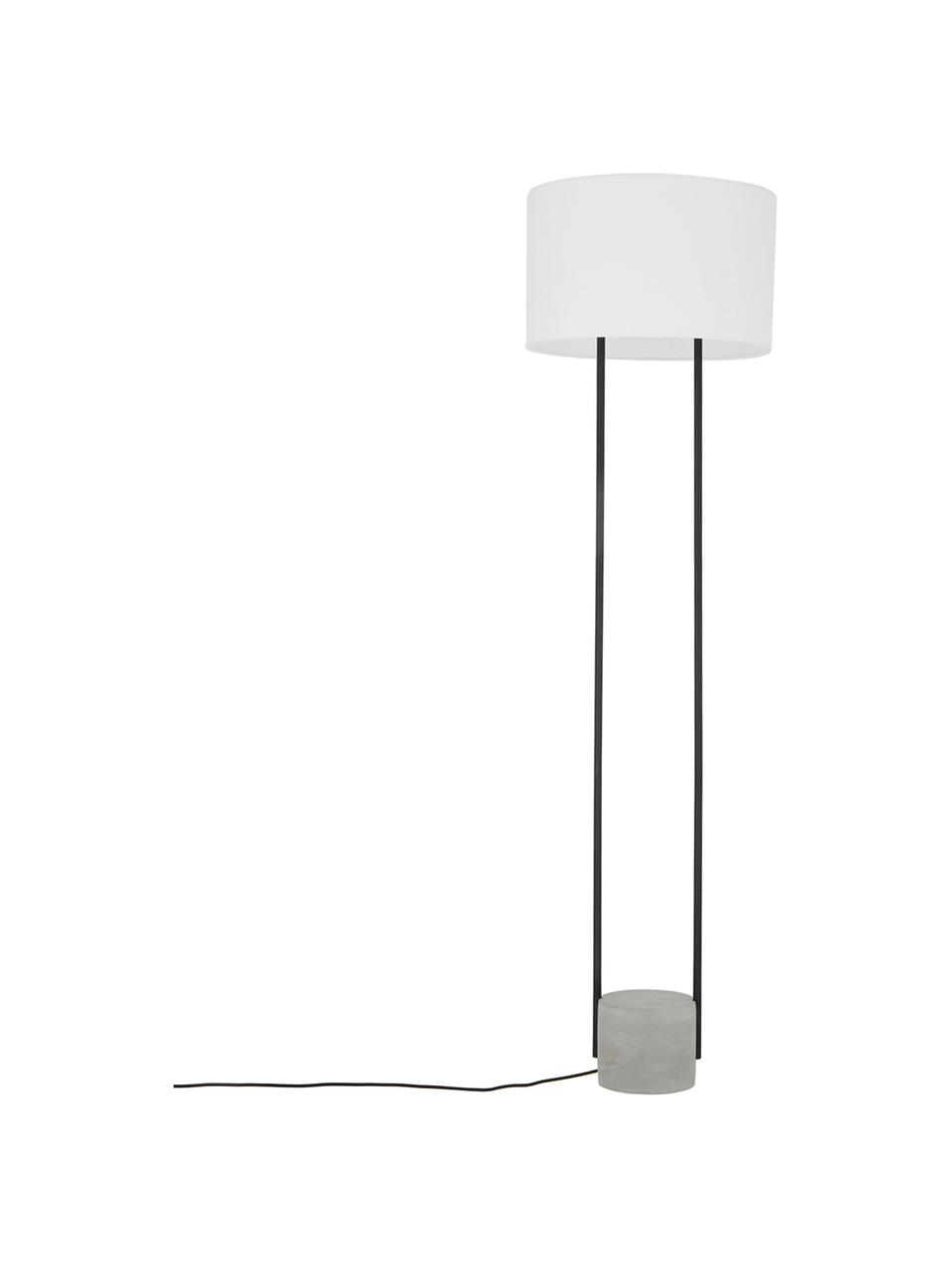 Stojacia lampa s betónovým podstavcom Pipero, Biela, sivá, Ø 45 x V 161 cm