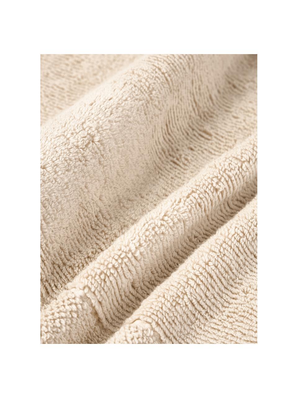 Handtuch Luxe mit Streifenbordüre, in verschiedenen Grössen, Hellbeige, Handtuch, B 50 x L 100 cm, 2 Stück