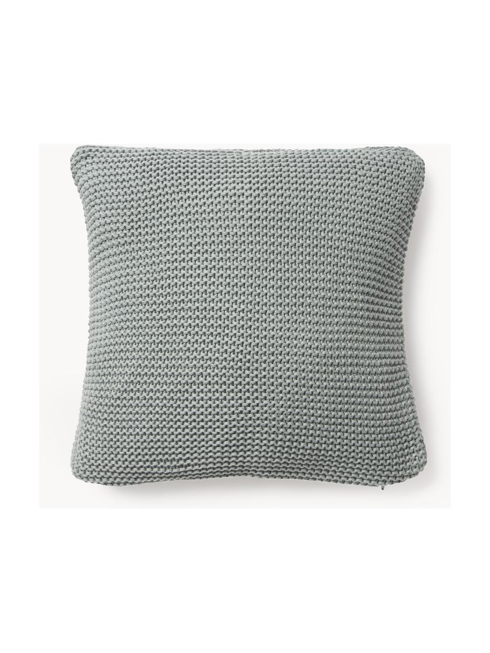 Housse de coussin en tricot de coton bio Adalyn, 100 % coton bio, certifié GOTS

Le matériau est certifié STANDARD 100 OEKO-TEX®, 11.HIN.00050, HOHENSTEIN HTTI, Vert sauge, larg. 40 x long. 40 cm